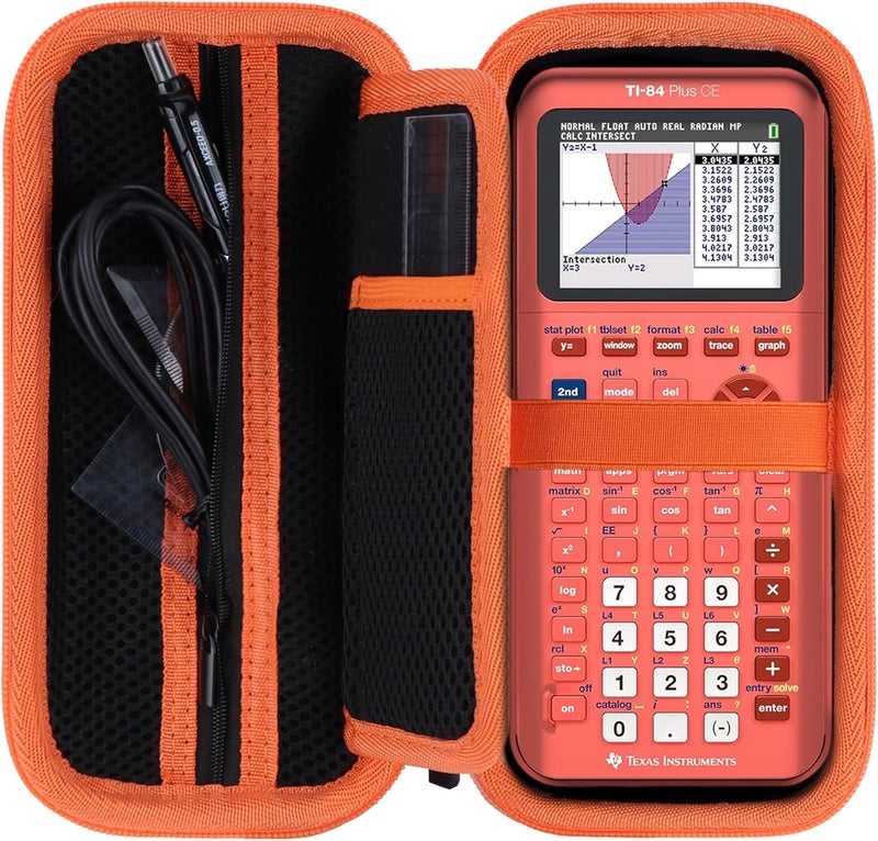 RIYADAone Hard Case Replacement for Texas Instruments TI-84 Plus CE/TI-84 Plus/TI-Nspire CX II CAS/TI-Nspire CX II/TI-83 Plus/TI-89 Titanium/TI-85 / TI-86 Color Graphing Calculator (Black+Orange Case) - Image 1